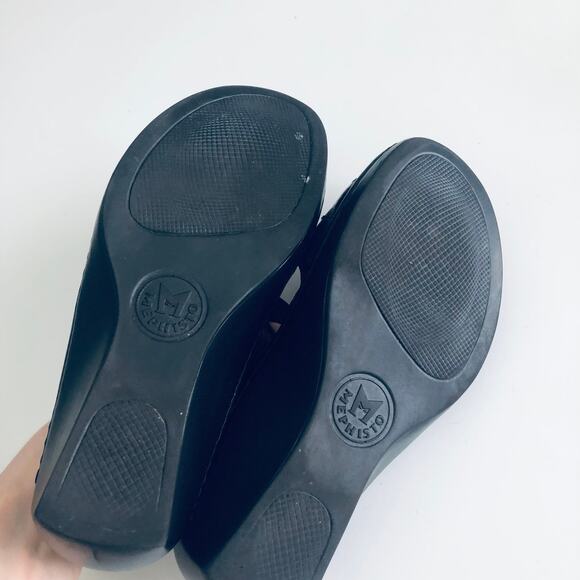 Mephisto Mobil's Air Relax Women's 38 Two Strap Black Leather Orthotic Sandals - Picture 10 of 11